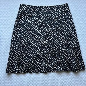 100% Silk Polka Dot Black and White Skirt, Size 8
